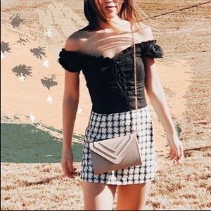Houndstooth Tweed Skort